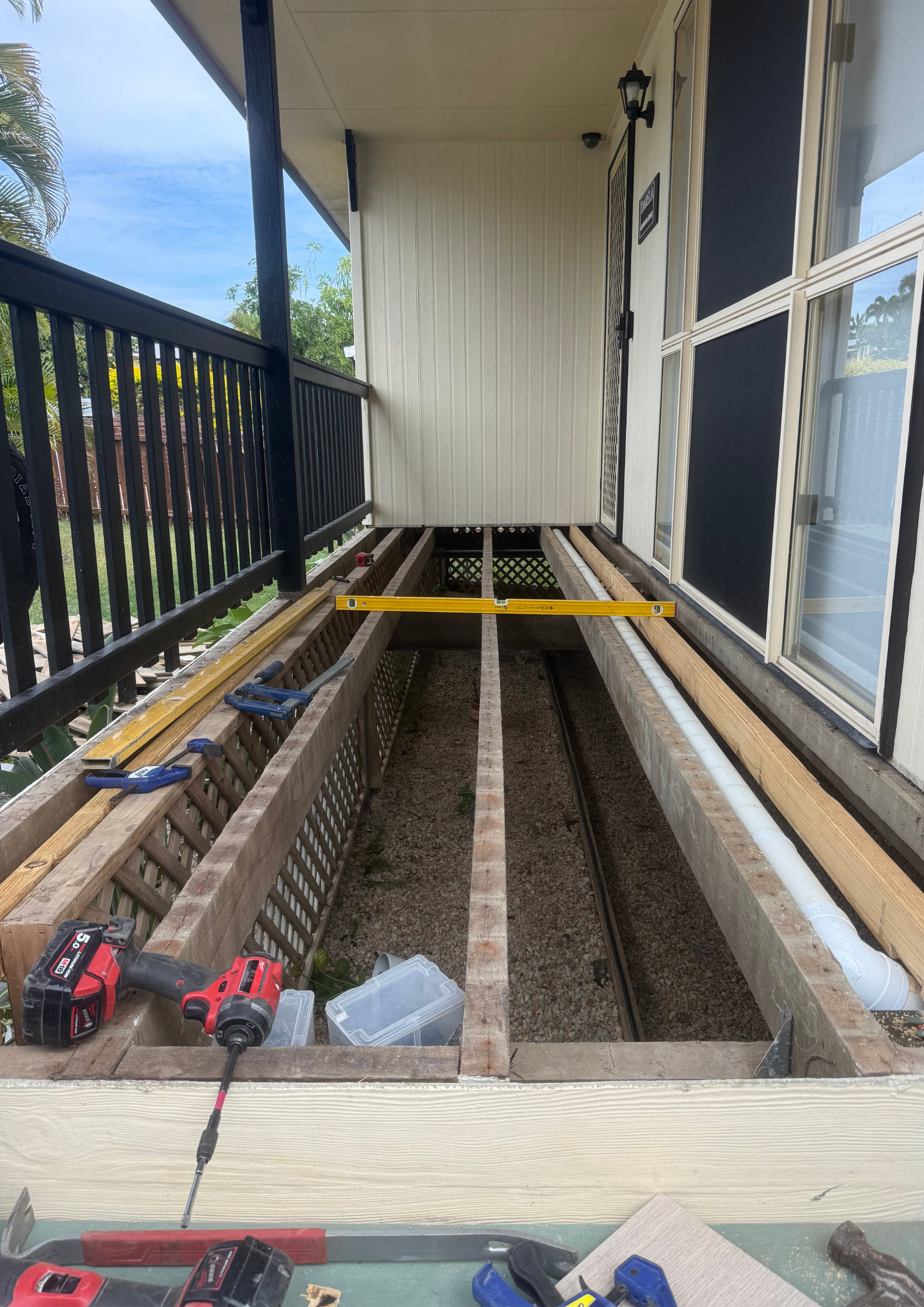 Deck during construction