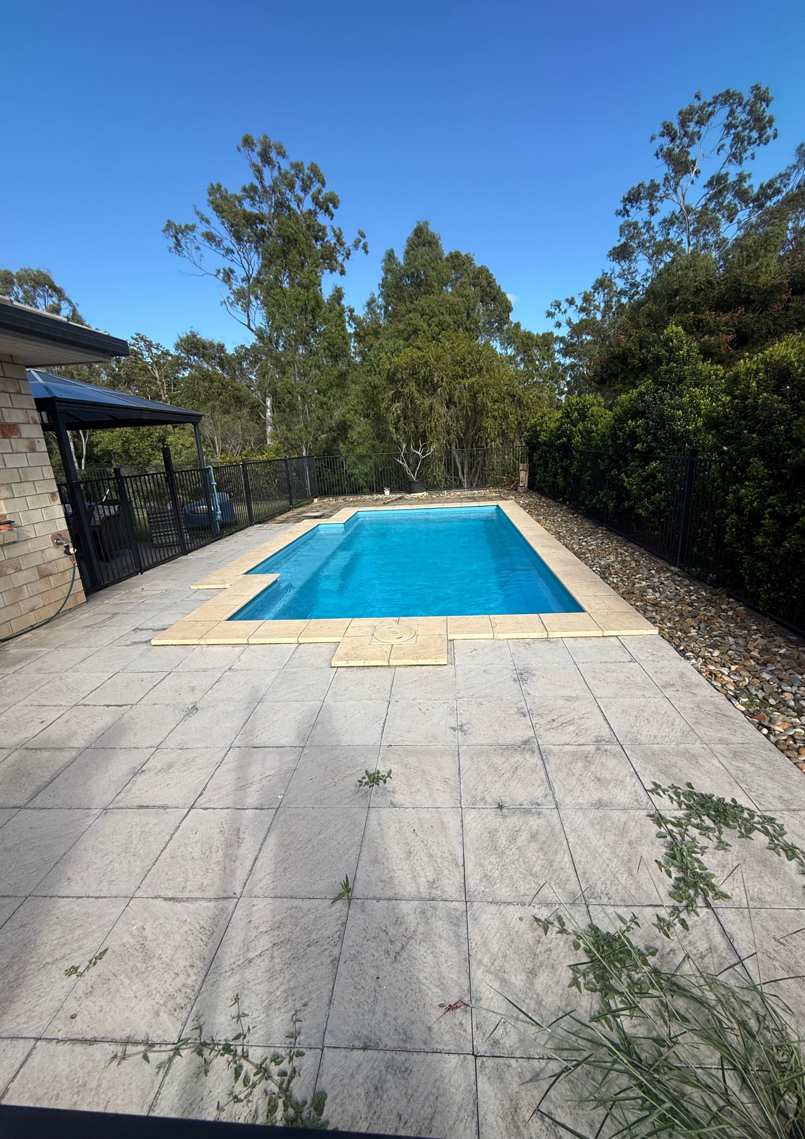 Pool area before renovation