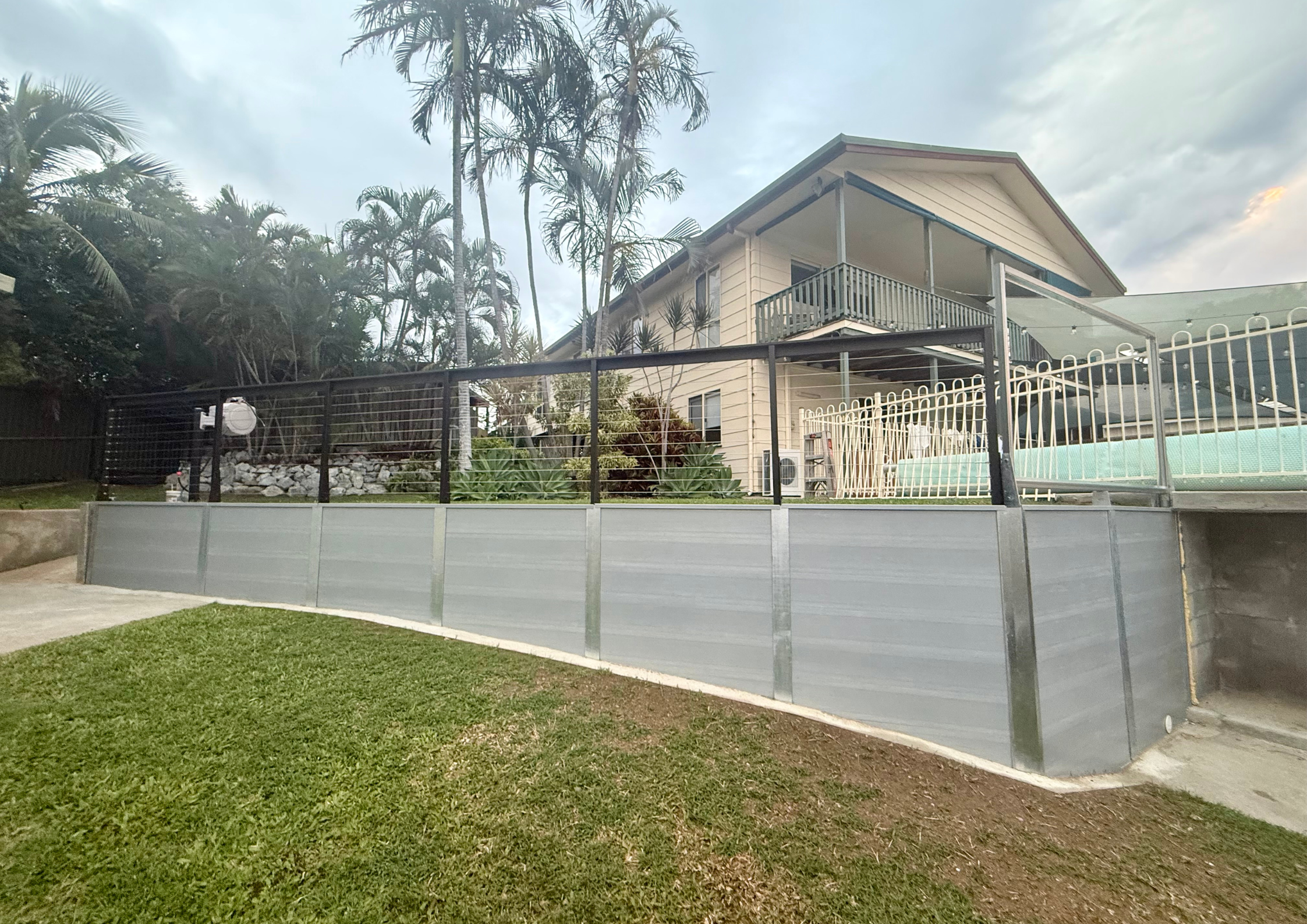Completed retaining wall