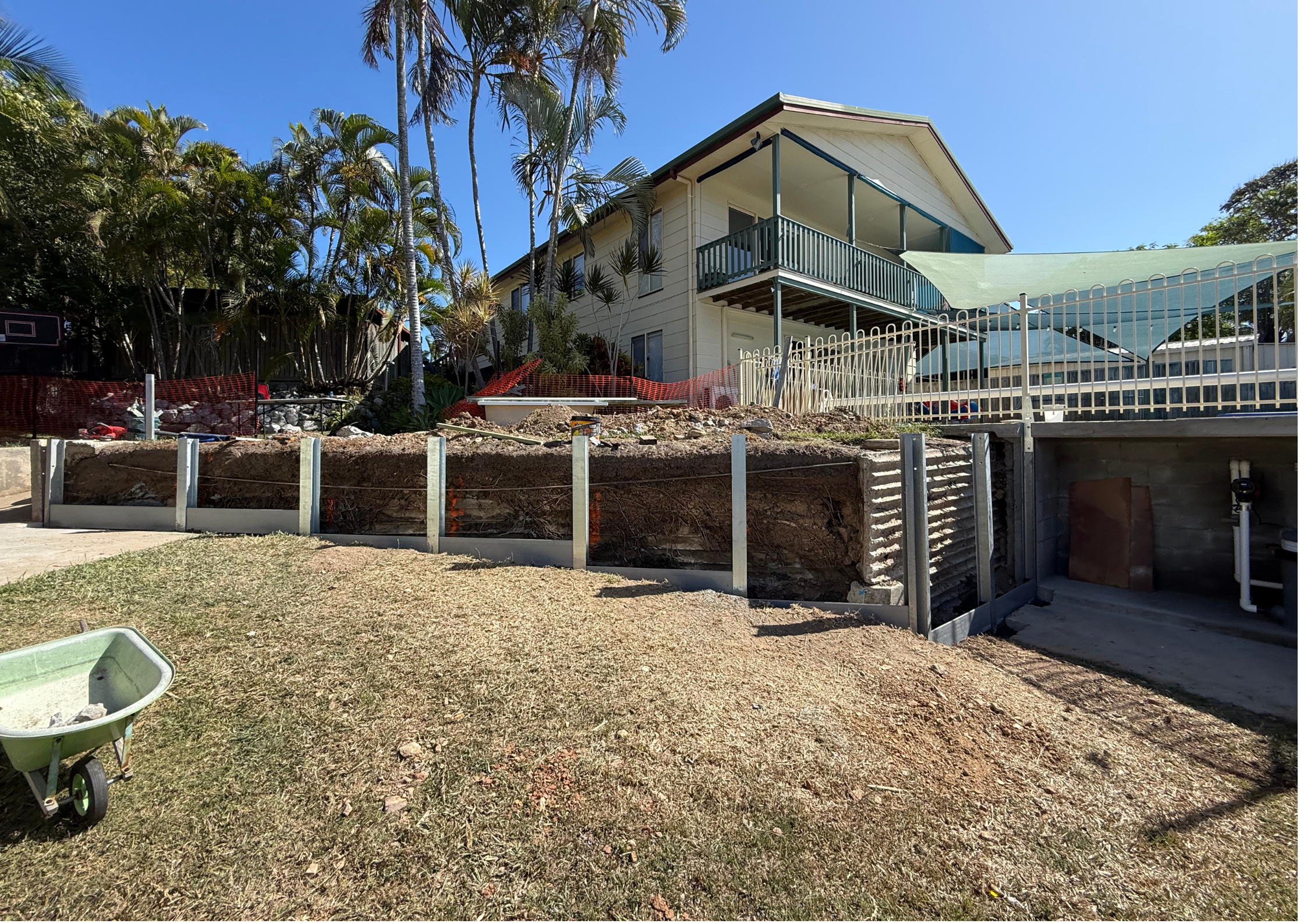 Retaining wall before construction